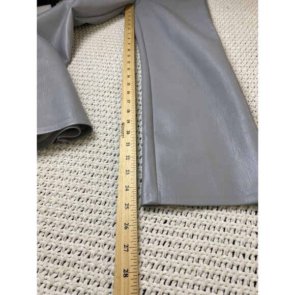 Aritzia Wilfred Gray Faux Leather Pants Women size 00 Straight Leg Moto Neutral - Picture 6 of 16